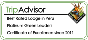 TripAdvisor Best Rated Lodge in Peru, Platinum Green Leaders and Certificate of Excellence since 2011