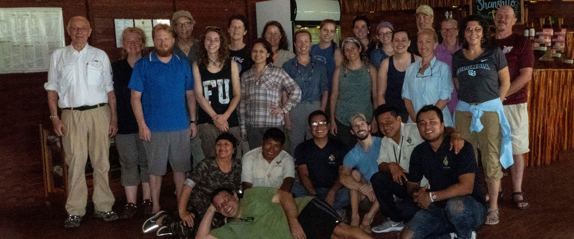 Group photo of researchers at the Tahuayo Lodge